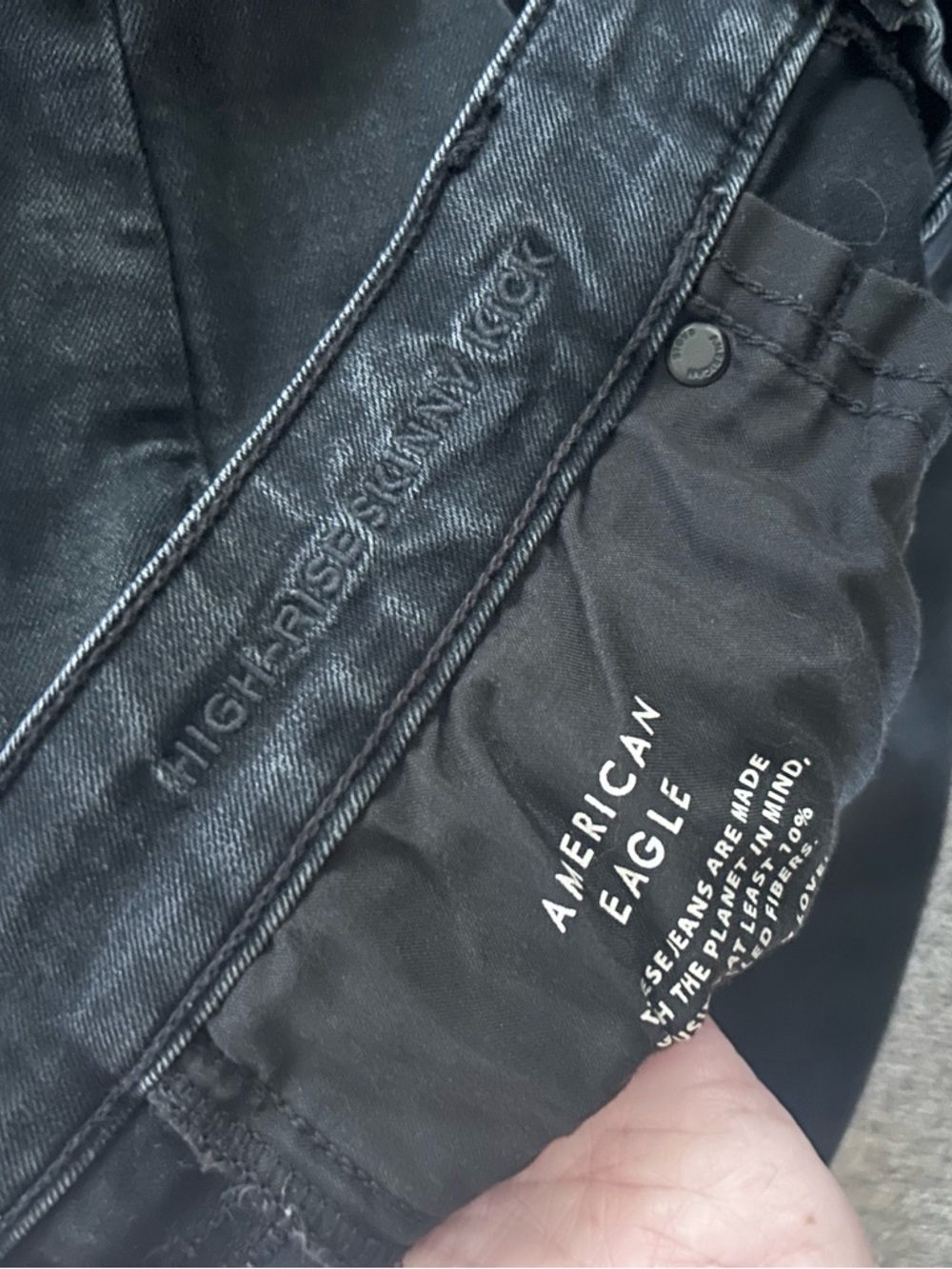 American Eagle Outfitters Women’s High Rise Skinny Kick Jean Black - Picture 4 of 8